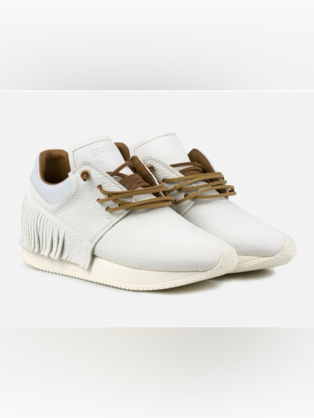 Esseutesse white leather faringe sneker